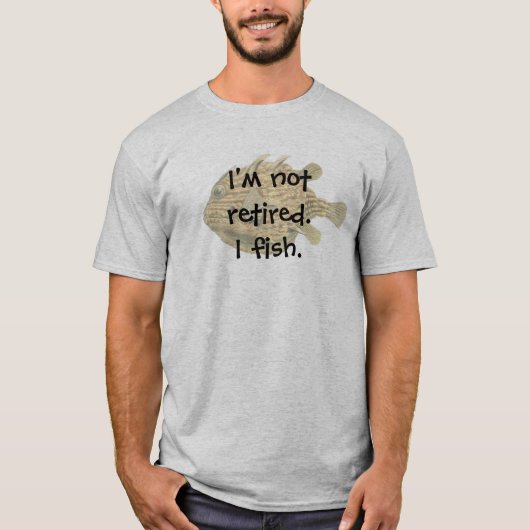 違う退職した。魚だ。黒魚だ Tシャツ (正面)