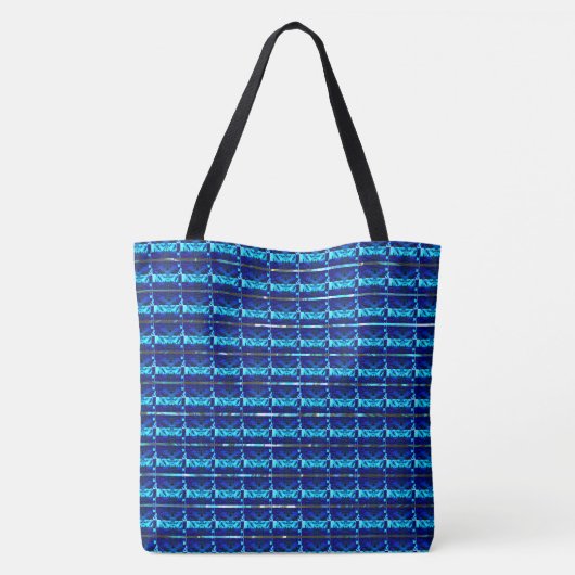 違う青違うストライプの形 トートバッグ (裏面)