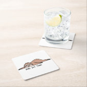 違う。今日ではない、怠惰な怠け者 スクエアペーパーコースター (インサイチュ)