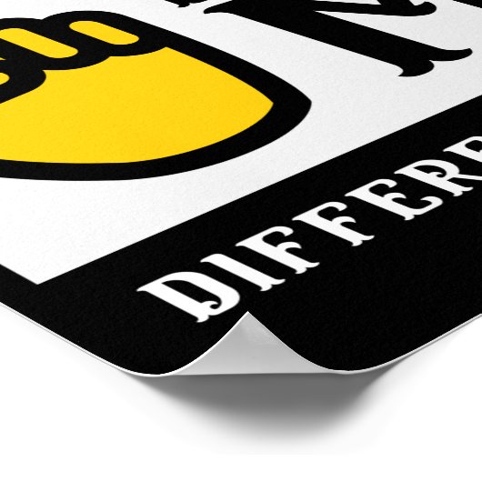 違うNOT LESS SIGN language認識度 ポスター (角)