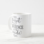 違忘れいなし:やる気を起こさせる引用文 コーヒーマグカップ (正面左)