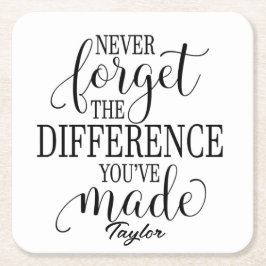 違忘れいなし：やる気を起こさせる引用文 スクエアペーパーコースター