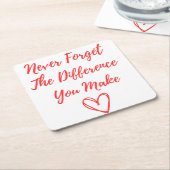 違忘れいは無い、ありがたい スクエアペーパーコースター (アングル)