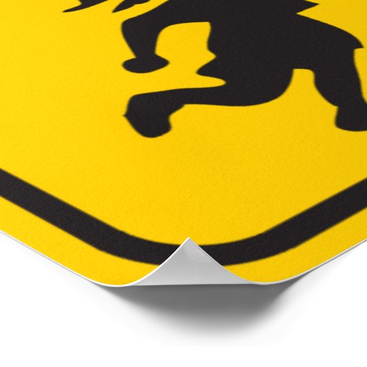 違法エイリアン交差点ハイウェイ標識 ポスター (角)