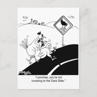 遠い側面に交差していない鶏 ポストカード