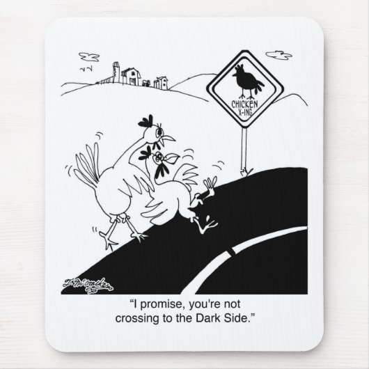 遠い側面に交差していない鶏 マウスパッド (正面)