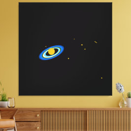 遠い土星アドリアカラフルフトリングや輪外側空間 キャンバスプリント