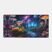 遠い惑星の生物発光エイリアンキノコ デスクマット (正面)