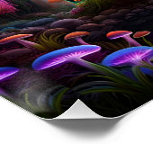 遠い惑星の生物発光エイリアンキノコ ポスター (コーナー)