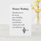 遠い誕生日-おもしろいな誕生日の詩 カード (黄色い花)