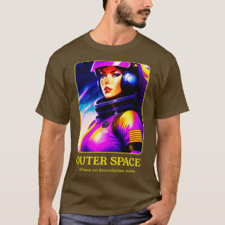 遠い銀河系の女性の宇宙パイロット Tシャツ