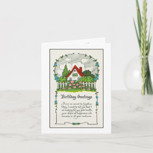 遠くからの誕生日の挨拶 カード (正面)