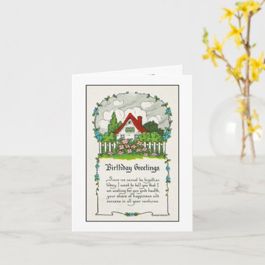 遠くからの誕生日の挨拶 カード (黄色い花)