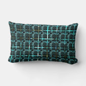 遠くから水色の魚のスケール、緊密なチェスを見る？ ランバークッション (裏面)