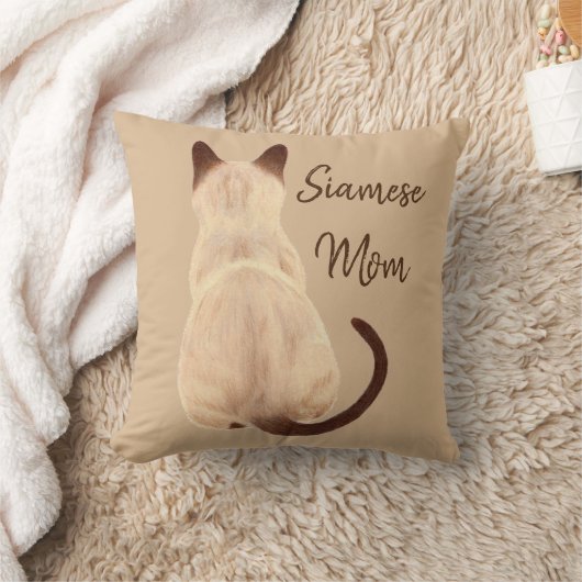 遠くになスケッチを見るSashaのシャム猫のお母さんの子猫 クッション