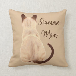 遠くになスケッチを見るSashaのシャム猫のお母さんの子猫 クッション