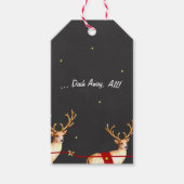 遠くになダッシュすべて! クリスマスのトナカイのギフトのラベル ギフトタグ (正面)