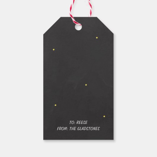 遠くになダッシュすべて! クリスマスのトナカイのギフトのラベル ギフトタグ (裏面)