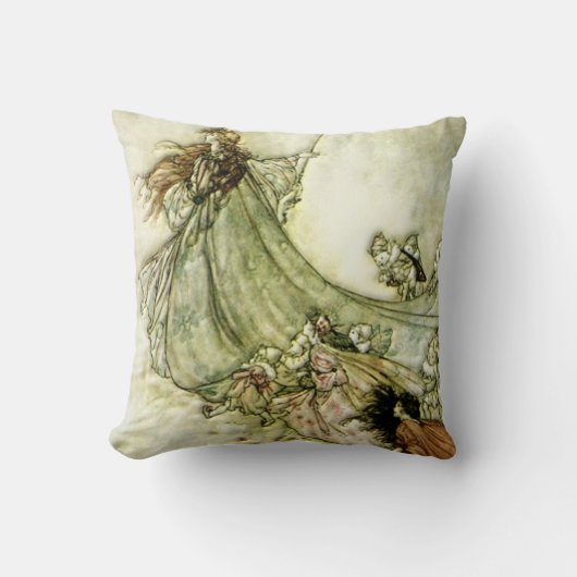 遠くにな妖精-アーサーRackham クッション (正面)