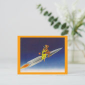 遠くにな移動発表に乗るレトロロケットの船 案内状 (スタンド正面)