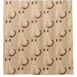 遠くにな芸術を見るSashaのシャム猫人の子猫 シャワーカーテン