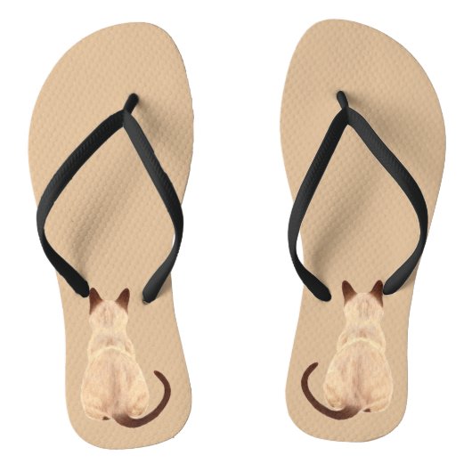 遠くにな芸術を見るSashaのシャム猫人の子猫 ビーチサンダル (ソール)