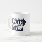 遠くになSysadmin GivethおよびTaketh コーヒーマグカップ (正面左)