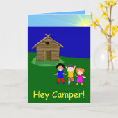 遠くににキャンプするために行くことカード カード (黄色い花)