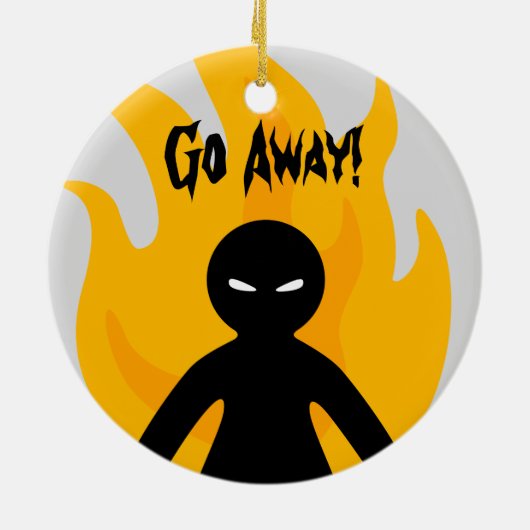 遠くにに行って下さい! 遠くにに行って下さい! セラミックオーナメント (裏面)