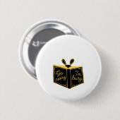 遠くにに、私は忙しいですの本の虫行きます 缶バッジ (正面&裏面)