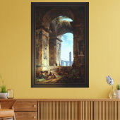 遠くにオベリスクのある廃墟 キャンバスプリント (インサイチュ (リビング))