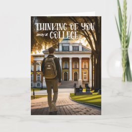 遠くに大学考えの男子学生 カード