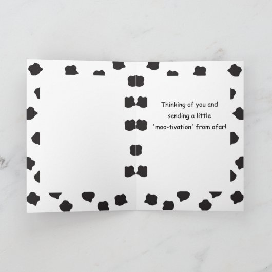 遠くに孫は考え大学の牛おもしろい カード (内部)