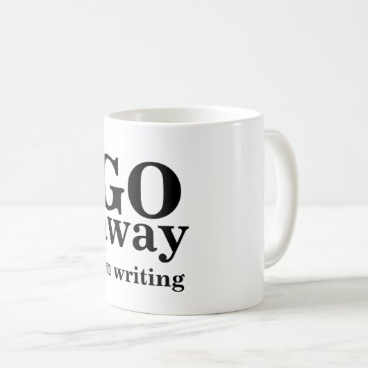 、遠くに、私は書いています行きます コーヒーマグカップ (正面右)