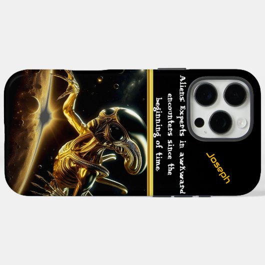 遠くのエイリアンを探検する謎の黄金の惑星 Case-Mate iPhoneケース (裏面 (横))