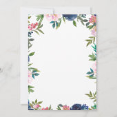 遠くのクマの青い赤ん坊のシャワーから郵便でシャワー 招待状 (裏面)