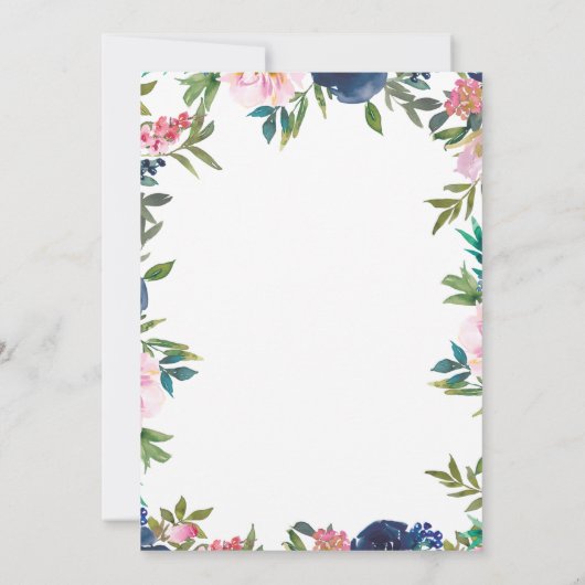 遠くのクマの青い赤ん坊のシャワーから郵便でシャワー 招待状 (裏面)