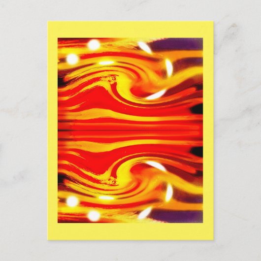 遠くのスターアートに嵐が吹き付く ポストカード (正面)