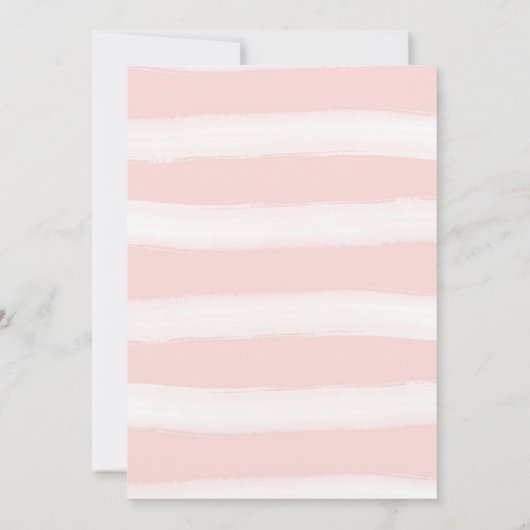 遠くのピンクの赤ちゃんシャワーからの郵便でシャワーを浴びる 招待状 (裏面)