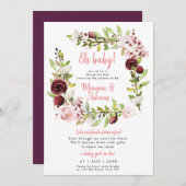 遠くのベビーシャワーの招待状からのメールでシャワーを浴びる 招待状 (正面/裏面)