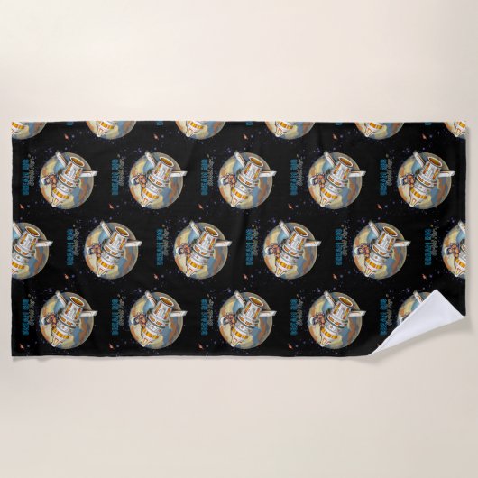 遠くの大きな軌道を夢見る ビーチタオル (正面)