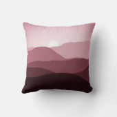 遠くの山ダークMauve赤面ピンクサンセット クッション (裏面)