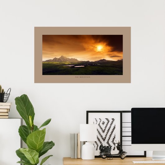 遠くの山 ポスター (ホームオフィス)