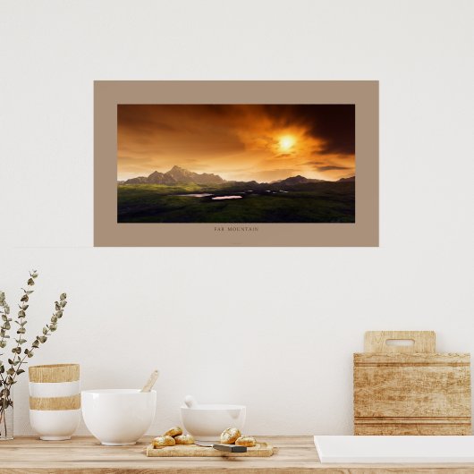 遠くの山 ポスター (キッチン)