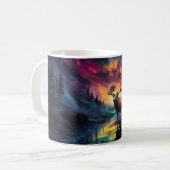 遠くの野火で峡谷クリークを歩く コーヒーマグカップ (正面左)