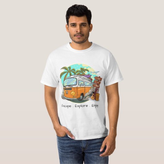 遠くへ旅し、深呼吸しよう Tシャツ (正面フル)