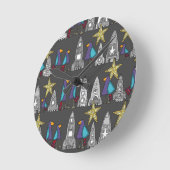 遠くまで飛ぼう遠くに ラウンド壁時計 (傾斜)