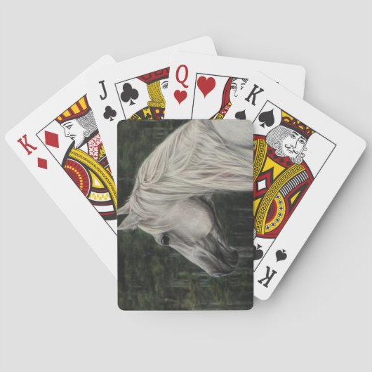 遠くを見つめる灰色の牡馬 トランプ (裏面)