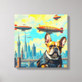 遠く明日のブルドフランスのッグ3 キャンバスプリント (正面)