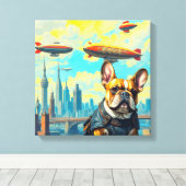 遠く明日のブルドフランスのッグ3 キャンバスプリント (インサイチュ (ウッドフロア))